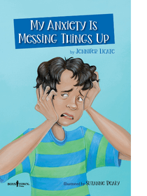 Browned haired boy looking worried under text My Anxiety Is Messing Things Up